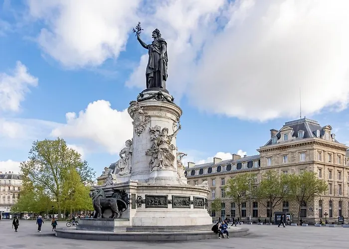 Апартаменты A41#republique # Marais # 1bedroom # Paris03 # Ac